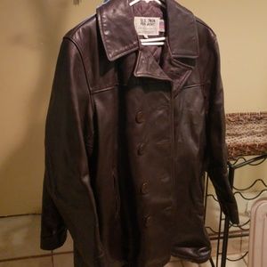 Leather Pea Coat